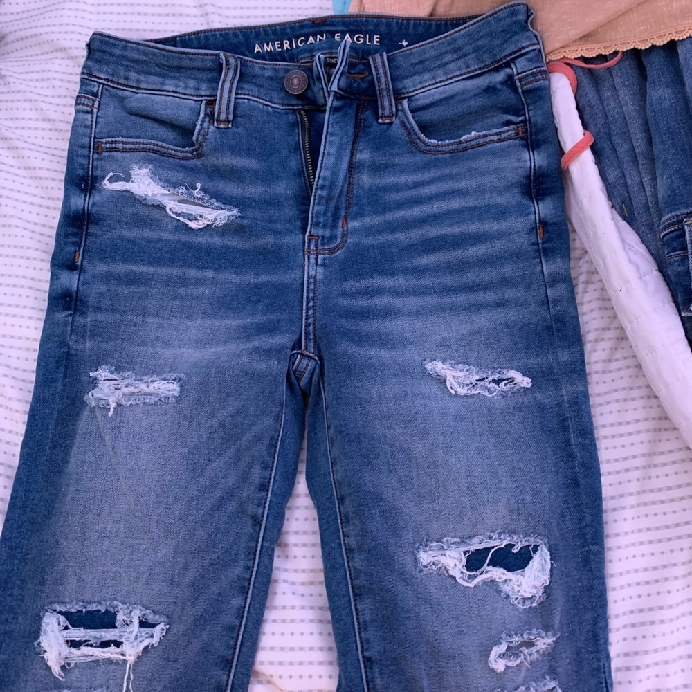 american eagle - super high rise stretchy jeans